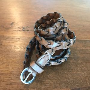 Leather braided belt